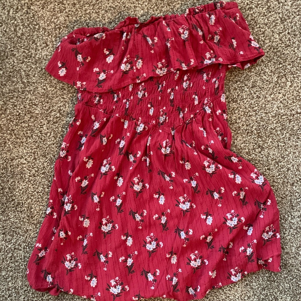 Floral strapless dress